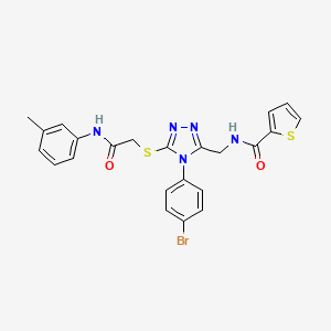 N-((4-(4-bromophenyl)-5-((2-oxo-2-(m-tolylamino)ethyl)thio)-4H-1,2,4-triazol-3-yl)methyl)thiophene-2-carboxamide