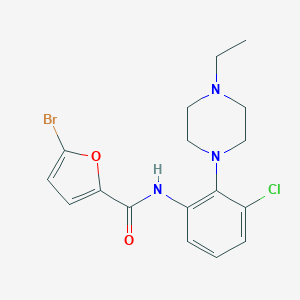 molecular formula C17H19BrClN3O2 B283207 5-bromo-N-[3-chloro-2-(4-ethyl-1-piperazinyl)phenyl]-2-furamide 
