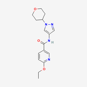 molecular formula C16H20N4O3 B2832071 6-乙氧基-N-(1-(四氢-2H-吡喃-4-基)-1H-吡唑-4-基)烟酰胺 CAS No. 1704621-25-9