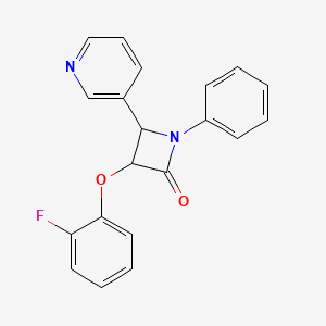 molecular formula C20H15FN2O2 B2832079 3-(2-Fluorophenoxy)-1-phenyl-4-(pyridin-3-yl)azetidin-2-one CAS No. 1197499-60-7