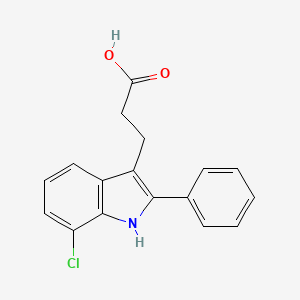 molecular formula C17H14ClNO2 B2832080 3-(7-氯-2-苯基-1H-吲哚-3-基)丙酸 CAS No. 2137590-57-7