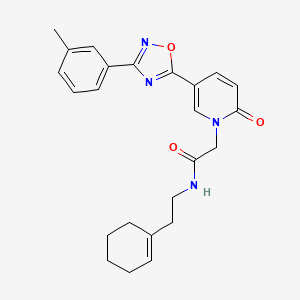 molecular formula C24H26N4O3 B2832085 N-[2-(cyclohex-1-en-1-yl)ethyl]-2-{5-[3-(3-methylphenyl)-1,2,4-oxadiazol-5-yl]-2-oxopyridin-1(2H)-yl}acetamide CAS No. 1326906-39-1