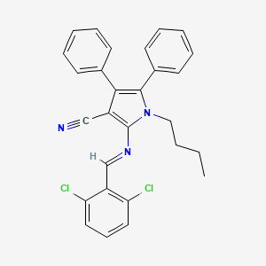 1-butyl-2-[(E)-[(2,6-dichlorophenyl)methylidene]amino]-4,5-diphenyl-1H-pyrrole-3-carbonitrile