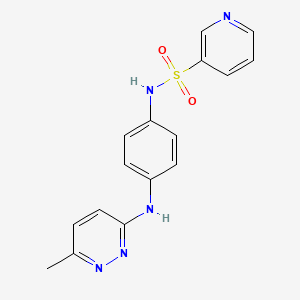 molecular formula C16H15N5O2S B2832091 N-(4-((6-methylpyridazin-3-yl)amino)phenyl)pyridine-3-sulfonamide CAS No. 1207003-00-6