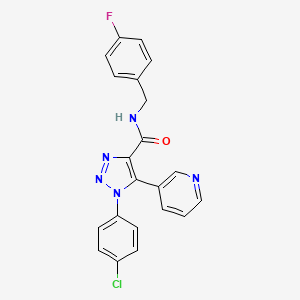 molecular formula C21H15ClFN5O B2832094 1-(4-chlorophenyl)-N-(4-fluorobenzyl)-5-(pyridin-3-yl)-1H-1,2,3-triazole-4-carboxamide CAS No. 1207033-64-4