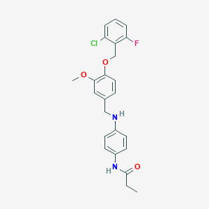 molecular formula C24H24ClFN2O3 B283210 N-[4-({4-[(2-chloro-6-fluorobenzyl)oxy]-3-methoxybenzyl}amino)phenyl]propanamide 