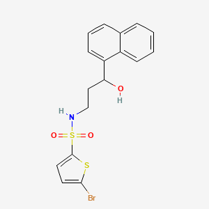 molecular formula C17H16BrNO3S2 B2832101 5-溴-N-[3-羟基-3-(萘-1-基)丙基]噻吩-2-磺酰胺 CAS No. 1421441-89-5