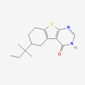 molecular formula C15H20N2OS B2832103 6-(2-methylbutan-2-yl)-5,6,7,8-tetrahydro[1]benzothieno[2,3-d]pyrimidin-4(3H)-one CAS No. 384801-65-4