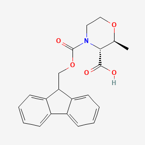 molecular formula C21H21NO5 B2832105 (2S,3R)-4-(9H-Fluoren-9-ylmethoxycarbonyl)-2-methylmorpholine-3-carboxylic acid CAS No. 2287238-20-2