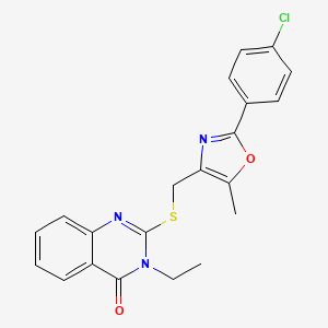 2-(((2-(4-chlorophenyl)-5-methyloxazol-4-yl)methyl)thio)-3-ethylquinazolin-4(3H)-one
