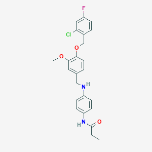 molecular formula C24H24ClFN2O3 B283211 N-[4-({4-[(2-chloro-4-fluorobenzyl)oxy]-3-methoxybenzyl}amino)phenyl]propanamide 