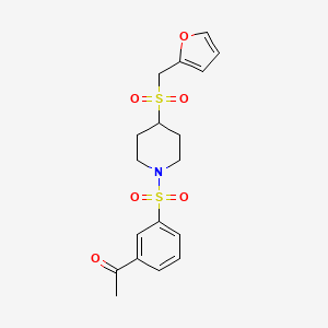 1-(3-((4-((Furan-2-ylmethyl)sulfonyl)piperidin-1-yl)sulfonyl)phenyl)ethanone