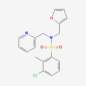 3-chloro-N-(furan-2-ylmethyl)-2-methyl-N-(pyridin-2-ylmethyl)benzenesulfonamide