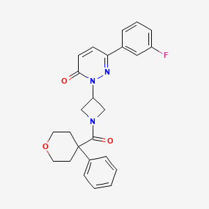 6-(3-Fluorophenyl)-2-[1-(4-phenyloxane-4-carbonyl)azetidin-3-yl]pyridazin-3-one