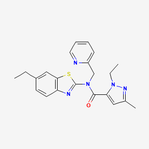 molecular formula C22H23N5OS B2832136 1-乙酰基-N-(6-乙基苯并[d]噻唑-2-基)-3-甲基-N-(吡啶-2-基甲基)-1H-嘧啶-5-甲酰胺 CAS No. 1171867-23-4