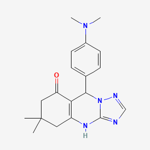 9-[4-(dimethylamino)phenyl]-6,6-dimethyl-5,6,7,9-tetrahydro[1,2,4]triazolo[5,1-b]quinazolin-8(4H)-one