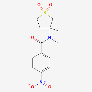 molecular formula C13H16N2O5S B2832161 N-甲基-N-(3-甲基-1,1-二氧代四氢噻吩-3-基)-4-硝基苯甲酰胺 CAS No. 874651-92-0