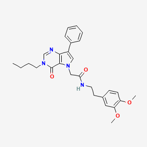 molecular formula C28H32N4O4 B2832171 2-(3-butyl-4-oxo-7-phenyl-3,4-dihydro-5H-pyrrolo[3,2-d]pyrimidin-5-yl)-N-[2-(3,4-dimethoxyphenyl)ethyl]acetamide CAS No. 1226447-43-3