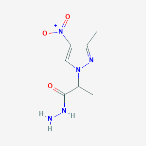 molecular formula C7H11N5O3 B2832172 2-(3-methyl-4-nitro-1H-pyrazol-1-yl)propanohydrazide CAS No. 895930-71-9
