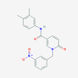 molecular formula C21H19N3O4 B2832174 N-(3,4-dimethylphenyl)-1-(3-nitrobenzyl)-6-oxo-1,6-dihydropyridine-3-carboxamide CAS No. 899741-57-2