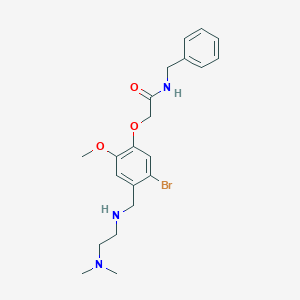 molecular formula C21H28BrN3O3 B283218 N-benzyl-2-[5-bromo-4-({[2-(dimethylamino)ethyl]amino}methyl)-2-methoxyphenoxy]acetamide 