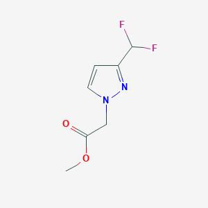 molecular formula C7H8F2N2O2 B2832198 Methyl 2-[3-(difluoromethyl)-1H-pyrazol-1-yl]acetate CAS No. 1823451-27-9