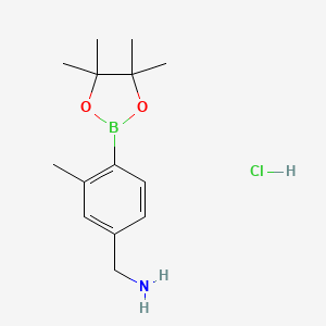 molecular formula C14H23BClNO2 B2832201 [3-Methyl-4-(tetramethyl-1,3,2-dioxaborolan-2-yl)phenyl]methanamine hydrochloride CAS No. 2377606-99-8