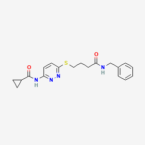 N-(6-((4-(benzylamino)-4-oxobutyl)thio)pyridazin-3-yl)cyclopropanecarboxamide
