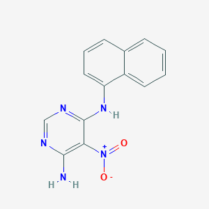 molecular formula C14H11N5O2 B2832206 N4-(naphthalen-1-yl)-5-nitropyrimidine-4,6-diamine CAS No. 127820-28-4