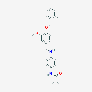 molecular formula C26H30N2O3 B283221 N-[4-({3-methoxy-4-[(2-methylbenzyl)oxy]benzyl}amino)phenyl]-2-methylpropanamide 