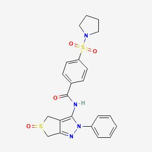 N-(5-oxido-2-phenyl-4,6-dihydro-2H-thieno[3,4-c]pyrazol-3-yl)-4-(pyrrolidin-1-ylsulfonyl)benzamide