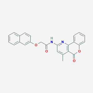 molecular formula C25H18N2O4 B2832218 N-(4-methyl-5-oxo-5H-chromeno[4,3-b]pyridin-2-yl)-2-(naphthalen-2-yloxy)acetamide CAS No. 851411-00-2