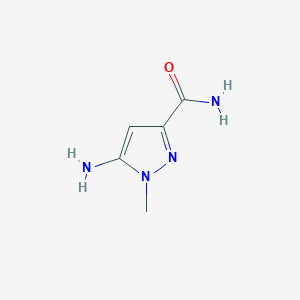 molecular formula C5H8N4O B2832220 5-amino-1-methyl-1H-pyrazole-3-carboxamide CAS No. 1367780-31-1