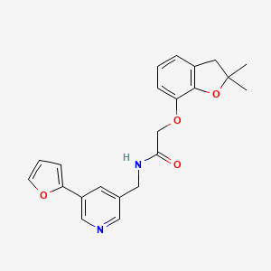 2-((2,2-dimethyl-2,3-dihydrobenzofuran-7-yl)oxy)-N-((5-(furan-2-yl)pyridin-3-yl)methyl)acetamide