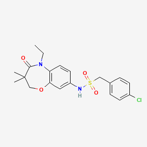 1-(4-chlorophenyl)-N-(5-ethyl-3,3-dimethyl-4-oxo-2,3,4,5-tetrahydrobenzo[b][1,4]oxazepin-8-yl)methanesulfonamide