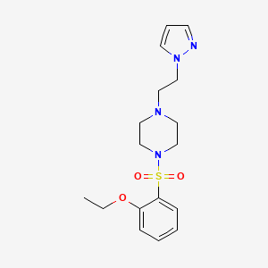 molecular formula C17H24N4O3S B2832232 1-(2-(1H-pyrazol-1-yl)ethyl)-4-((2-ethoxyphenyl)sulfonyl)piperazine CAS No. 1396716-51-0