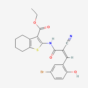 Ethyl 2-[[(Z)-3-(5-bromo-2-hydroxyphenyl)-2-cyanoprop-2-enoyl]amino]-4,5,6,7-tetrahydro-1-benzothiophene-3-carboxylate
