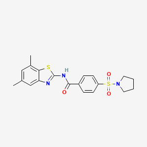 N-(5,7-dimethyl-1,3-benzothiazol-2-yl)-4-pyrrolidin-1-ylsulfonylbenzamide