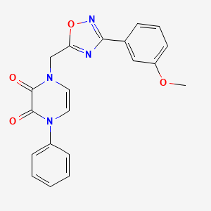 molecular formula C20H16N4O4 B2832249 1-((3-(3-methoxyphenyl)-1,2,4-oxadiazol-5-yl)methyl)-4-phenylpyrazine-2,3(1H,4H)-dione CAS No. 1251619-25-6