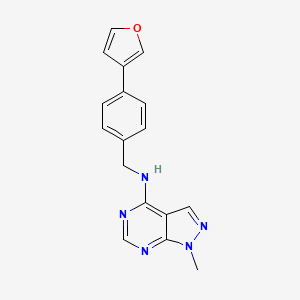 molecular formula C17H15N5O B2832253 N-{[4-(furan-3-yl)phenyl]methyl}-1-methyl-1H-pyrazolo[3,4-d]pyrimidin-4-amine CAS No. 2380194-35-2