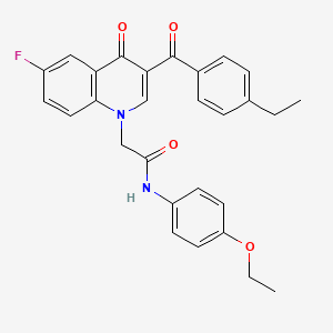 molecular formula C28H25FN2O4 B2832255 N-(4-ethoxyphenyl)-2-[3-(4-ethylbenzoyl)-6-fluoro-4-oxoquinolin-1-yl]acetamide CAS No. 866590-24-1