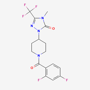 molecular formula C16H15F5N4O2 B2832256 1-(1-(2,4-difluorobenzoyl)piperidin-4-yl)-4-methyl-3-(trifluoromethyl)-1H-1,2,4-triazol-5(4H)-one CAS No. 2034417-03-1