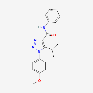 molecular formula C19H20N4O2 B2832262 5-isopropyl-1-(4-methoxyphenyl)-N-phenyl-1H-1,2,3-triazole-4-carboxamide CAS No. 954765-61-8