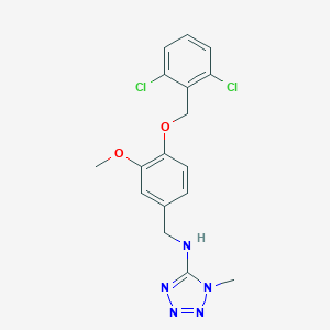 molecular formula C17H17Cl2N5O2 B283227 N-{4-[(2,6-dichlorobenzyl)oxy]-3-methoxybenzyl}-1-methyl-1H-tetrazol-5-amine 