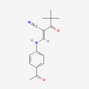 (2E)-2-[(4-acetylanilino)methylidene]-4,4-dimethyl-3-oxopentanenitrile