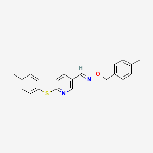 molecular formula C21H20N2OS B2832272 6-[(4-甲基苯基)硫代]吡啶甲醛 O-(4-甲基苯甲基)肟 CAS No. 338960-62-6