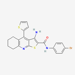 3-amino-N-(4-bromophenyl)-4-(thiophen-2-yl)-5,6,7,8-tetrahydrothieno[2,3-b]quinoline-2-carboxamide