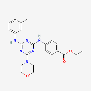 Ethyl 4-({4-[(3-methylphenyl)amino]-6-(morpholin-4-yl)-1,3,5-triazin-2-yl}amino)benzoate