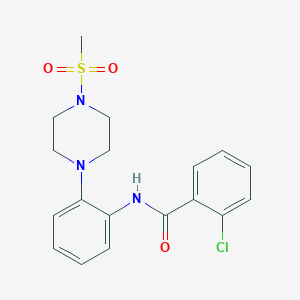 molecular formula C18H20ClN3O3S B283228 2-chloro-N-{2-[4-(methylsulfonyl)-1-piperazinyl]phenyl}benzamide 