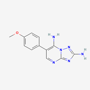 molecular formula C12H12N6O B2832280 6-(4-Methoxyphenyl)[1,2,4]triazolo[1,5-a]pyrimidine-2,7-diamine CAS No. 303145-71-3
